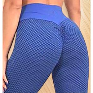 Pantalones de yoga de fitness de jacquard con diseño de panal de melaza, de cintura alta, levantamiento de cadera, leggings ajustados para correr y fitness
