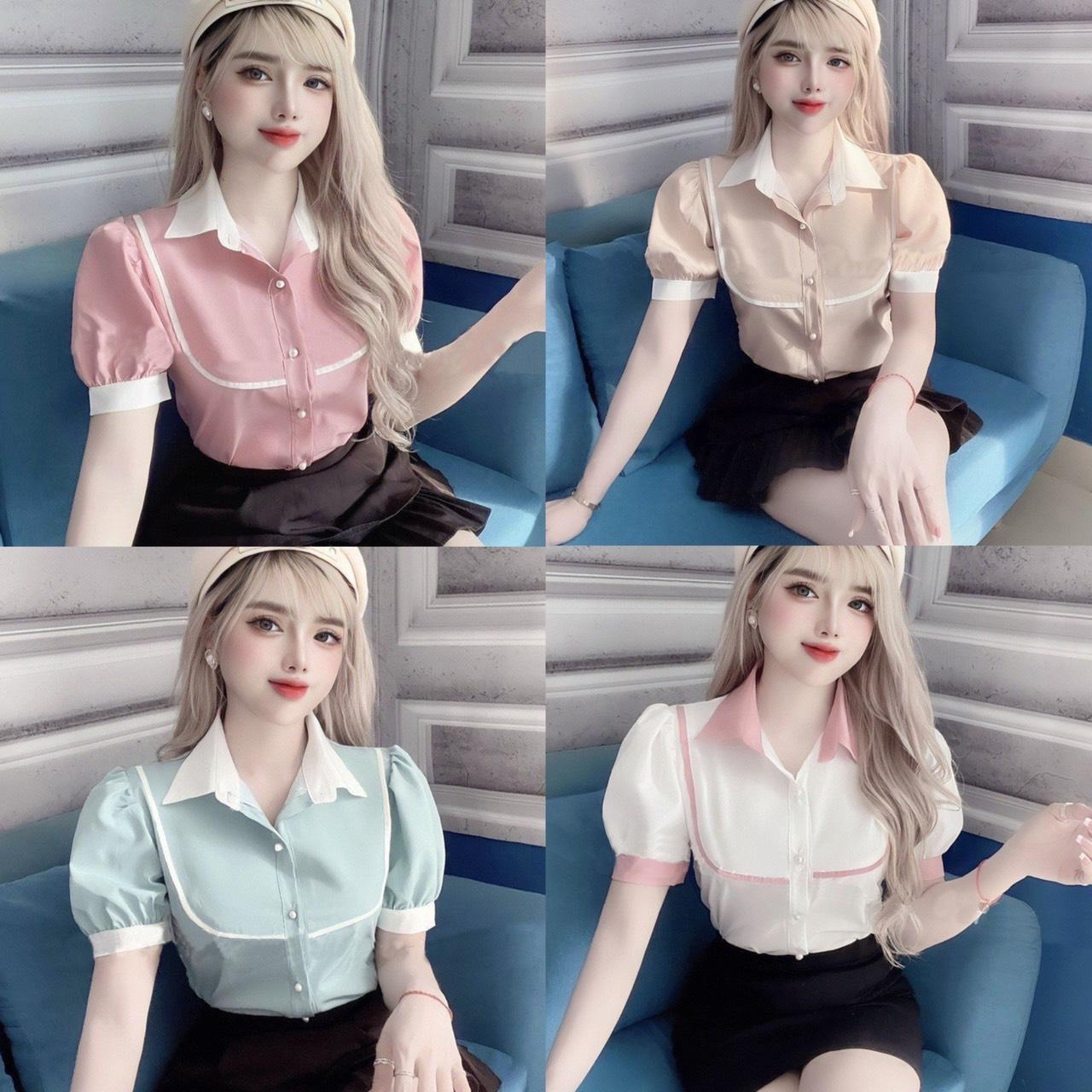 Thời Trang Bigsize Áo Sơ Mi Vải Lụa 50 - 100Kg Thanh Lịch Top Nữ Cotton Women Hồng Shirt - B.1212