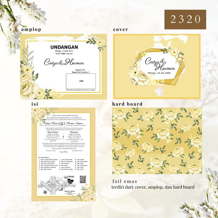 Undangan Pernikahan ERBA  2320 Elegan Modern Paket Lengkap 100 PCS Gratis Label & Plastik - JanjiKita | Komplit SET