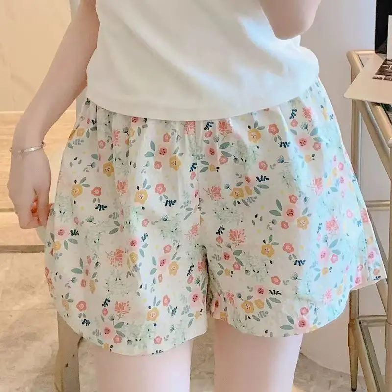 2025 Summer Shorts for Women Cartoon Sleep Shorts Short Style Internet Celebrity Ins Loose Thin Home Casual Walking Pants Sleep Pants