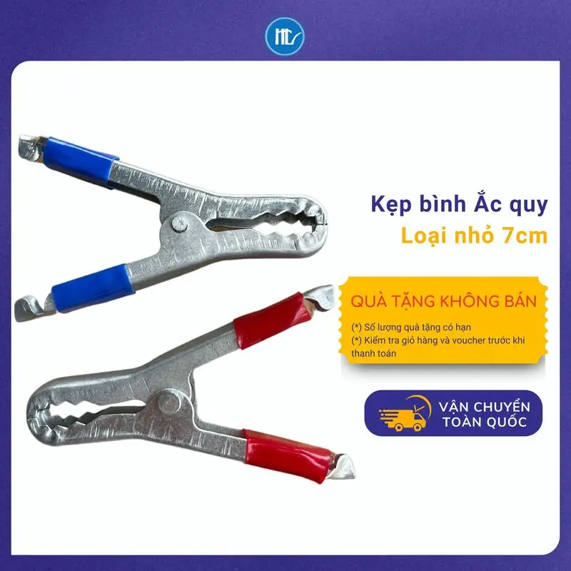 Bộ 2 Kẹp Cá Sấu, Kẹp Bình Ắc Quy Loại Nhỏ 7cm [QUÀ TẶNG KHÔNG BÁN]