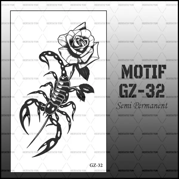 BERTATO-Stiker Tato Temporer semi permanent Kode GZ-32 / Tato temporer semi permanent anti air kode GZ-32 / Tato temporer SERI GZ Temporary Tatto