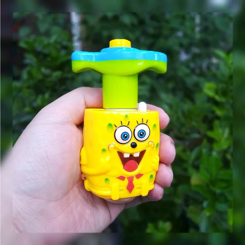 mainan gasing led plus music Laba-laba spiderman SpongeBob doraemon iron man captain AMERIKA bola Gyroscop ufo flasing hello kitty bebek unicorn hadiah anak mainan tradisional gading led bercahaya 6