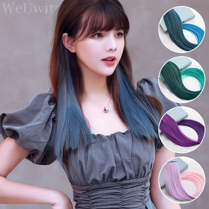 Long Hair Wig Color 1 pcs for Girl Colored Hair Piece Wig Piece Hair Extension Hanging Ear Dye Piece Hair Bleaching and Dyeing Wig