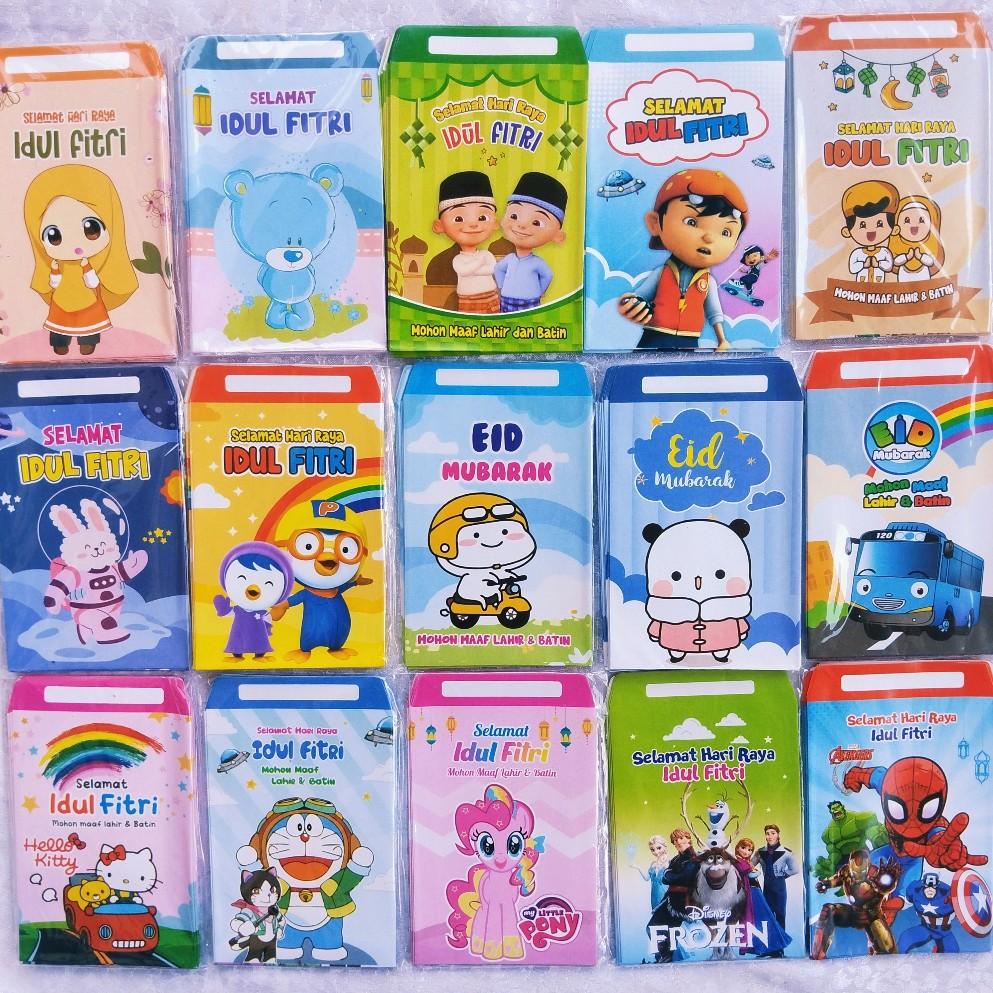 [SIAP PAKAI] PAKET USAHA 250 PCS - AMPLOP LEBARAN MEDIUM MINI SNACK DAN KARTUN - Amplop THR Unik