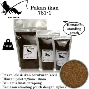 Pelet 781-1 Pakan Ikan Lele Mas Nila Gabus dll di kolam & Akuarium (100gr)