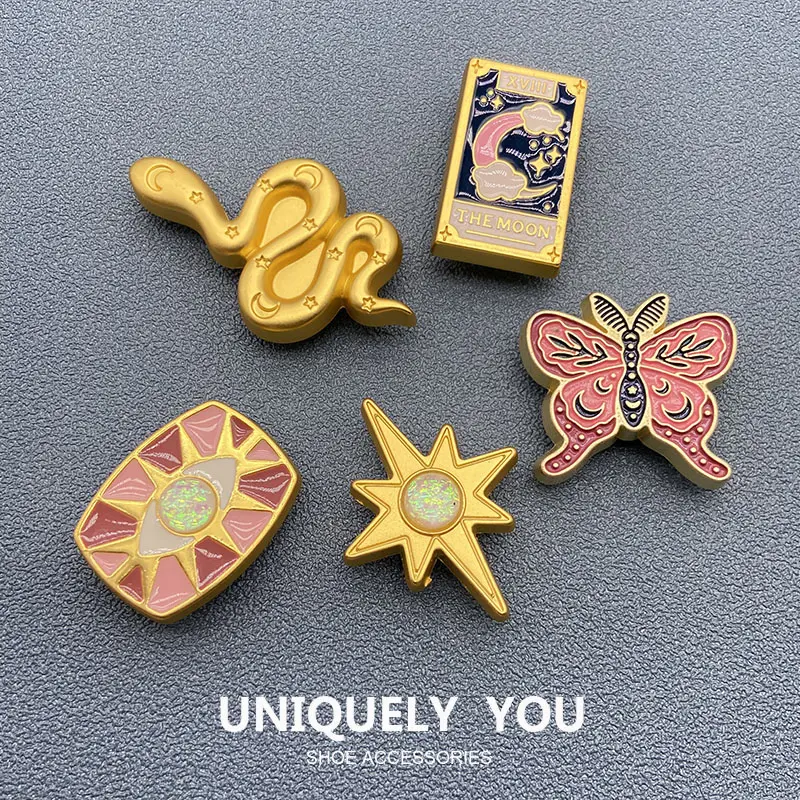 Jibbitz Charms Cartoon Metal Moon Star Shoes Flower Accessories DIY Buckle Footwear Decor