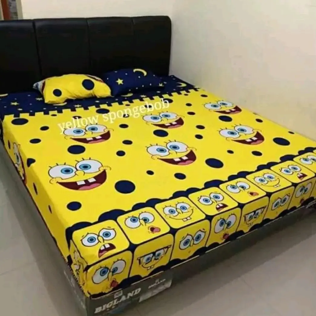 Sprei Murah ( BELI 1 DAPAT 1 ) Seprei motif karakter Tayo / sprei karakter murah / sprei homemade ukuran 180x200 Bantal Guling Karet