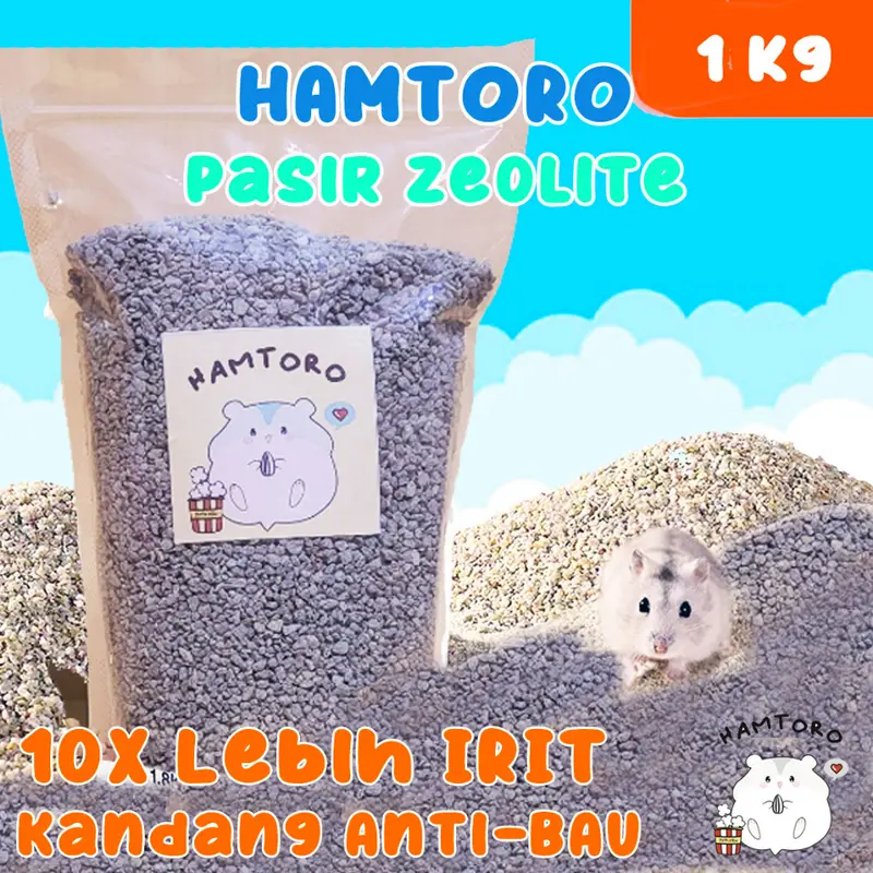 Pasir Zeolit 1kg ukuran 2 pasir mandi Hamster/kucing Hamster bathing Sand 0