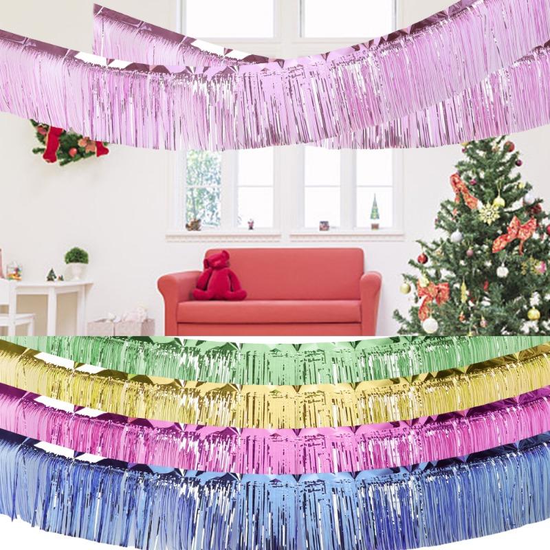 Product Introduction of 300cm Shiny Plastic Decorate Tassels Wedding Banquet Birthday Party Wall Backdrop Streamers Decoration Festive Home Supplies 7
