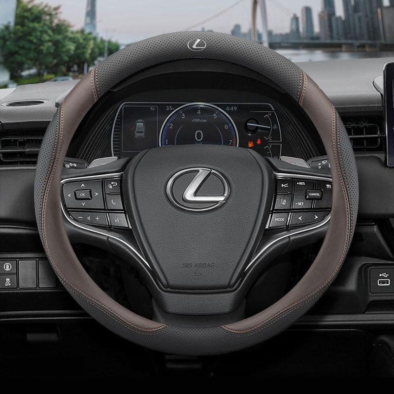 Product Introduction of New breathable triangular genuine leather, suitable for all seasons, suitable for Lexus cars Lexus IS250 IS300 RX330 RX350 NX RX rx300 gs300 ES LS IST steering wheel cover universal 38cm size 12