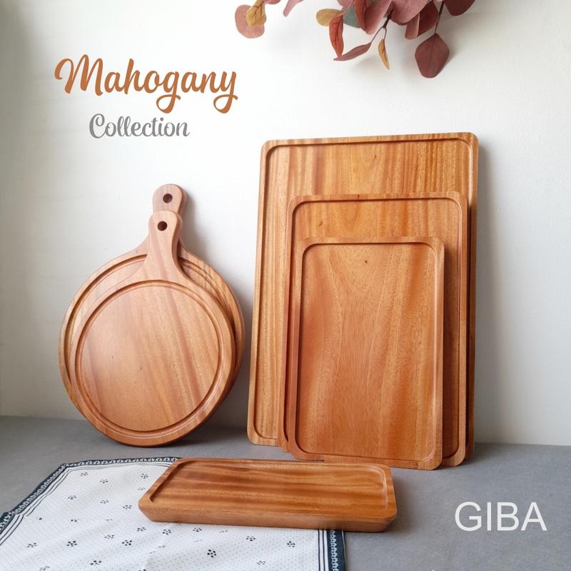 Khay gỗ Thớt gỗ tròn có tay cầm đựng pizza GIBA, thớt gỗ decor nhà bếp chụp ảnh sản phẩm GIBA