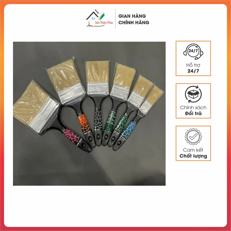 Chổi cọ Thanh Bình cán đen Syn quét sơn CAO CẤP. (sỉ & lẻ giá xưởng đủ các kích cỡ) 0