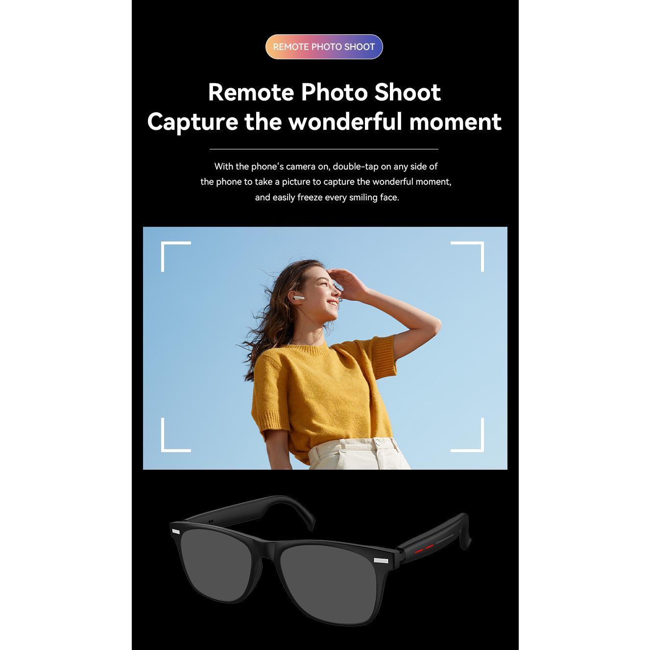 Smart Glasses Bluetooth Call Music Remote Camera Shoot Stereo Mic Men Touch Sunglasses AI Voice Assistant For Android IOS Phone - Image 5