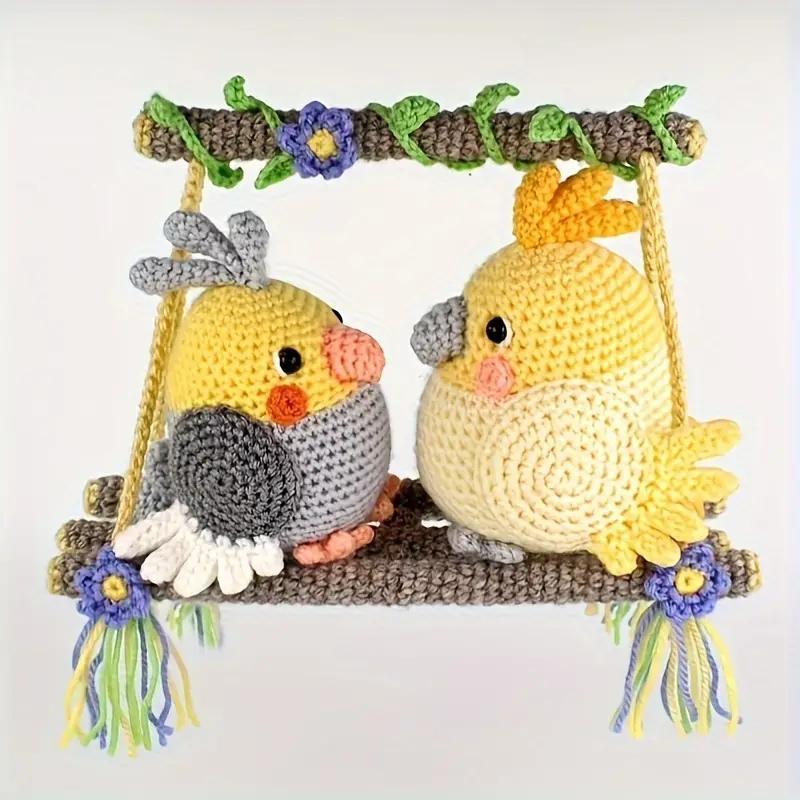 Product Introduction of Crochet Bird & Swing Set, 1 Set DIY Animal Handmade Crochet Material Pack, DIY Creative Birthday Gift, Thanksgiving Gift, Christmas Gift 4