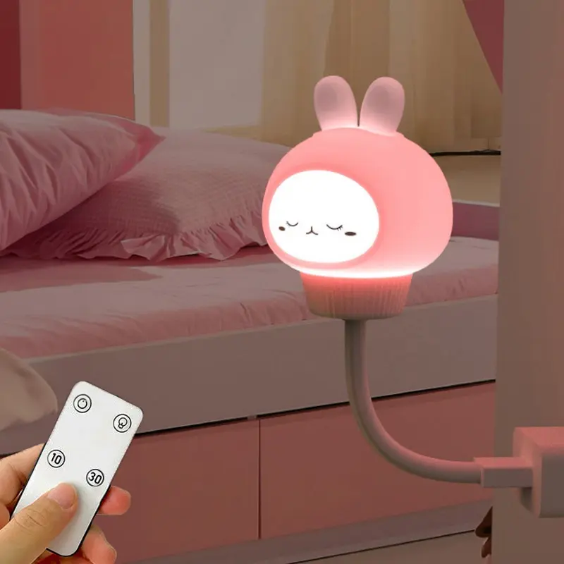 Đèn Ngủ Cảm Ứng, Siêu Dễ Thương Và Vui Nhộn, Chạy Bằng USB, Thiết Kế Hình Thỏ, Gấu, Vịt, Mặt Trăng Và Mèo Con, Thích Hợp Làm Quà Sinh Nhật 2