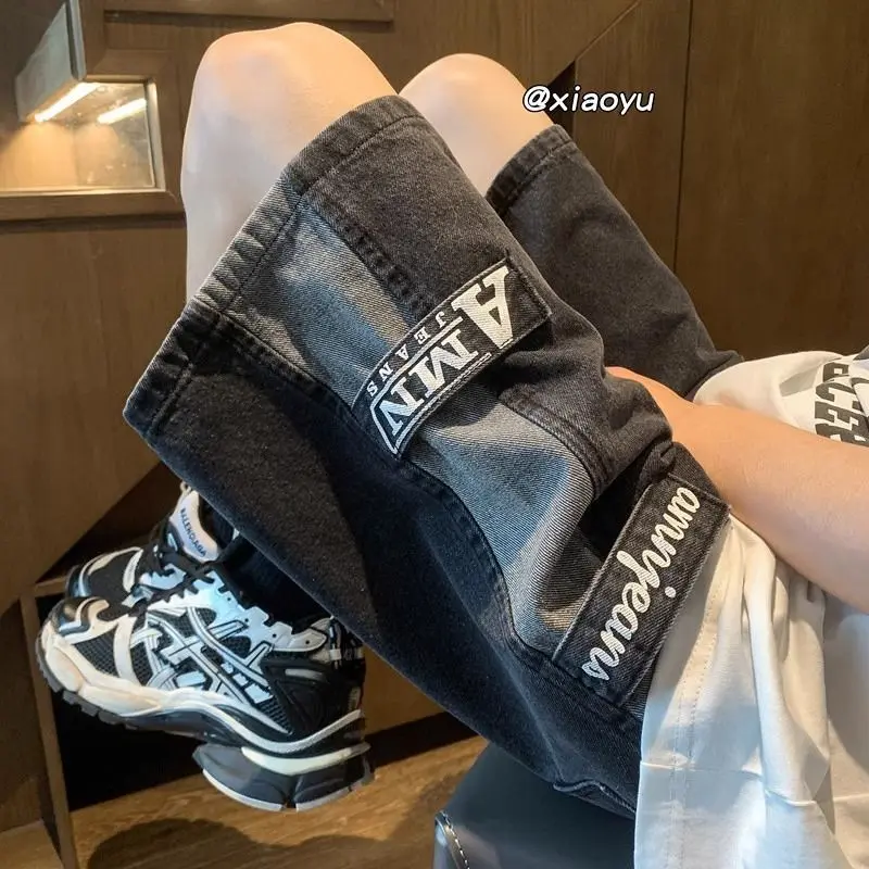 2025 [1044 People Collected] Men's Summer Thin American Style Cargo Five-Point Denim Shorts Men's Pants Ins Trend Versatile Loose Straight-Leg