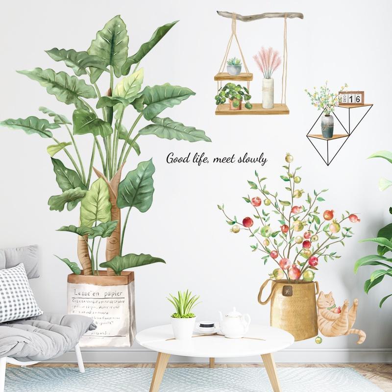 Decal dán tường Sticker dán tường in chất lượng cao có keo mặt sau mẫu Cây Bã…