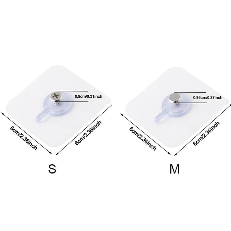 10pcs Clear Wall Sticky Hook, Adhesive Wall Hook, Clear Plastic Reusable Seamless Wall Mount Hanger Hooks For Kitchen Bathroom 1