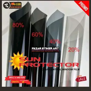 Stiker Kaca Film Riben Warna Hitam Presentase 20% 40% 60% dan 80% Kaca Film Riben Mobil  Kaca Film Penolak Panas Kaca Film Jendela Rumah