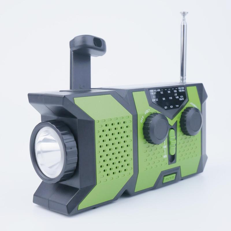 Product Introduction of Solar Emergency NOAA Weather Radio, Portable Hand Crank AM/FM/NOAA Radio with LED Flashlight & SOS Siren, Emergency Hand Crank Weather Radio 10