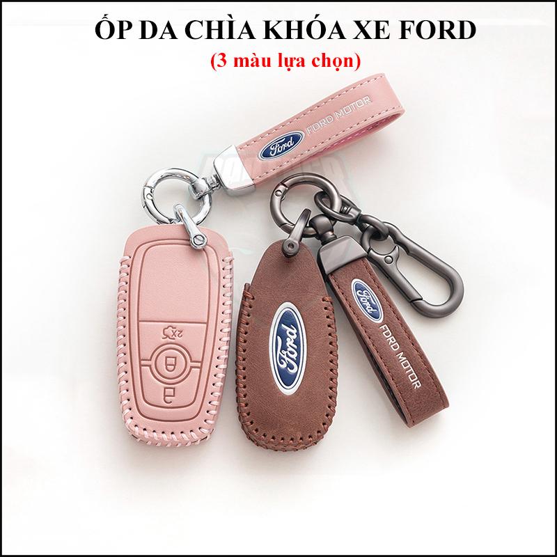 Ốp Da Chìa Khóa Xe Ford Ranger Wildtrak Everest Territory Ecosport Explorer Focus Fiesta Transit Da Màu Nâu Và Đen Lịch Sự Sang Trọng