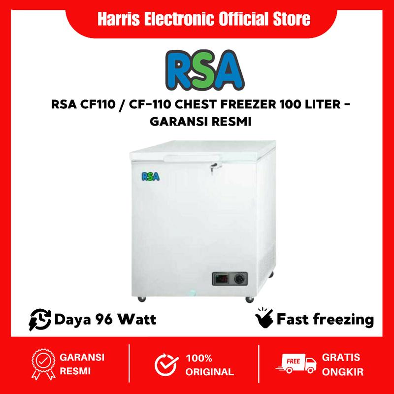 RSA CF110 / CF-110 Chest Freezer 100 Liter dengan Thermometer Digital ...