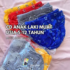 Celana Dalam Anak Laki Laki Motif Bola Muat Usia 5-12 Tahun