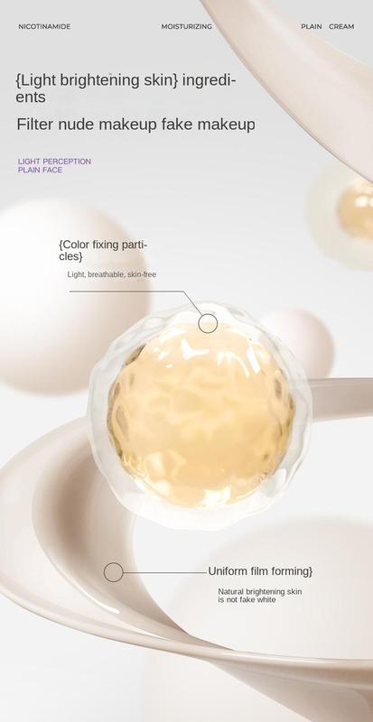 Product Introduction of Beilingmei Perilla Filter Makeup Cream 40G Concealer Brightening Skin Light Feeling Hydrating Moisturizing Skin Care Products Factory Price Wholesale Moisture Moisturizer Moisturize Cosmetic Primer Hydrate 3