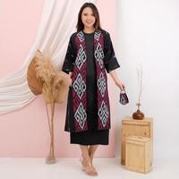 Gambar KI Outer Kimono Alesha Safiyya Merah - Hitam Pink, 4 dari KainIndonesiaco Kota Administrasi Jakarta Timur 1 Tokopedia