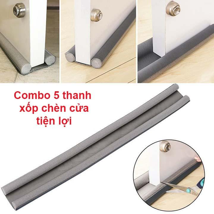 Combo 5 thanh nẹp xốp chặn khe cửa Ngăn côn trùng , ngăn gió, cách nhiệt,cách âm,Ngăn bụi bẩn đa năng tiện lợi dễ sử dụng