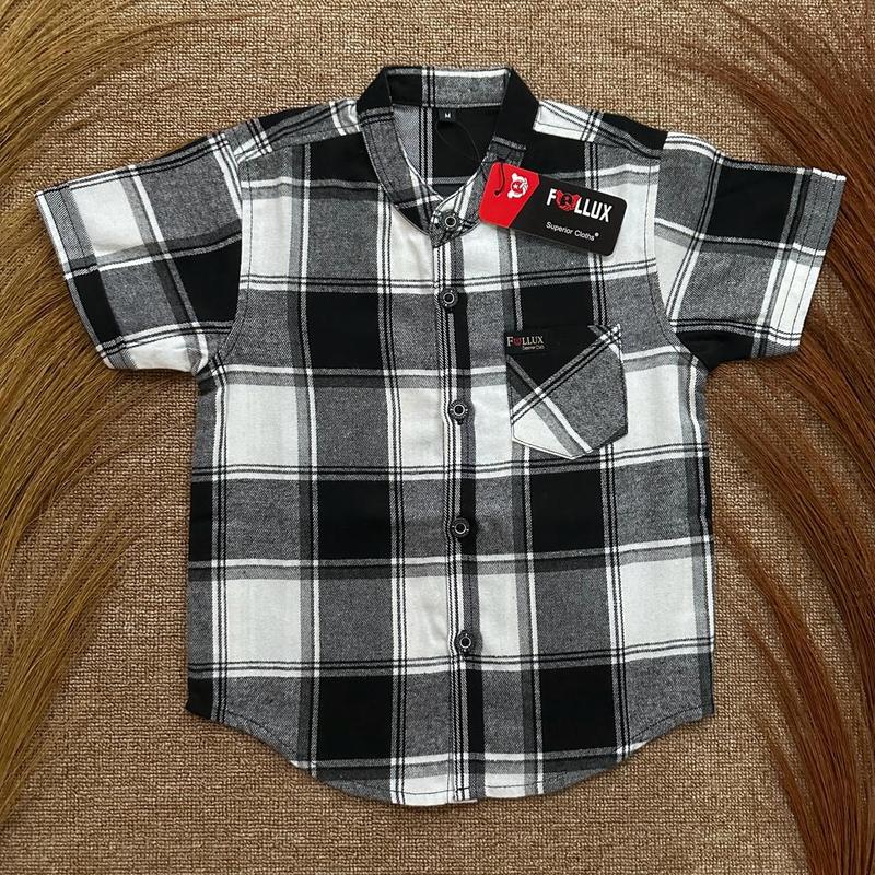 Follux - Kemeja Flanel Import anak laki-laki lengan pendek bahan lembut dan nyaman Fashion kids 5