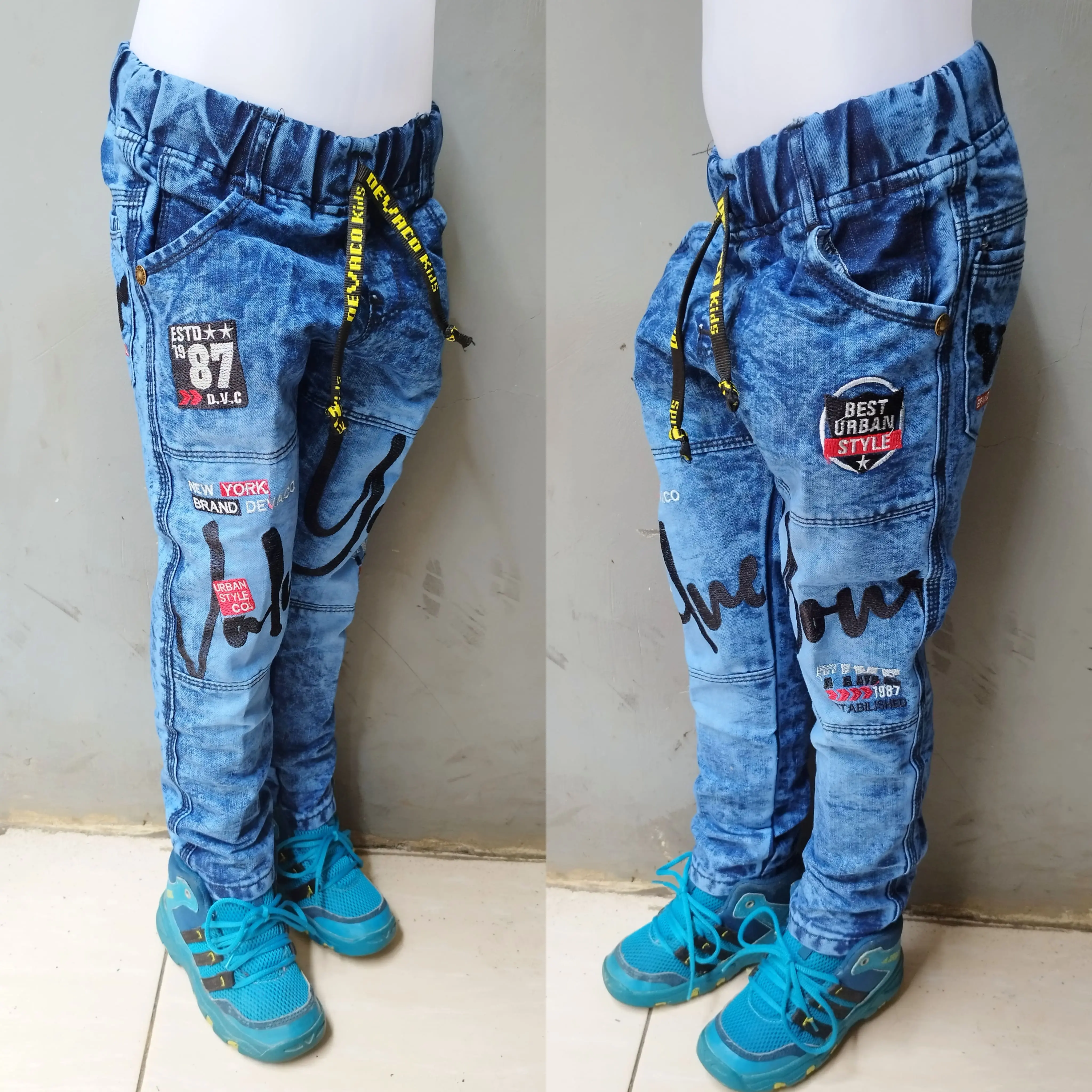 ceana jeans panjang anak laki usia 1-12 tahun motif bordir anak cowok keren denim