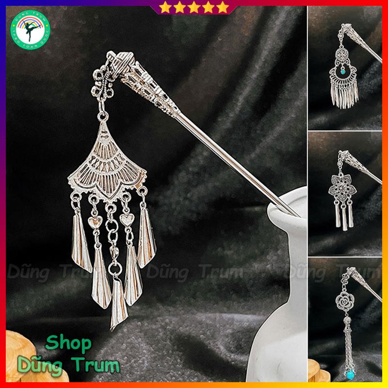 Trâm cài tóc cổ trang nhiều họa tiết, trâm cài hầu đồng hầu Thánh