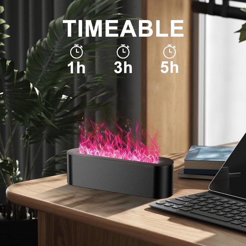Flame Design Air Humidifier, 150ml Timed Color Changing Desktop Humidifier with 7 Color Changes, Portable Aroma Essential Oils Diffuser 8