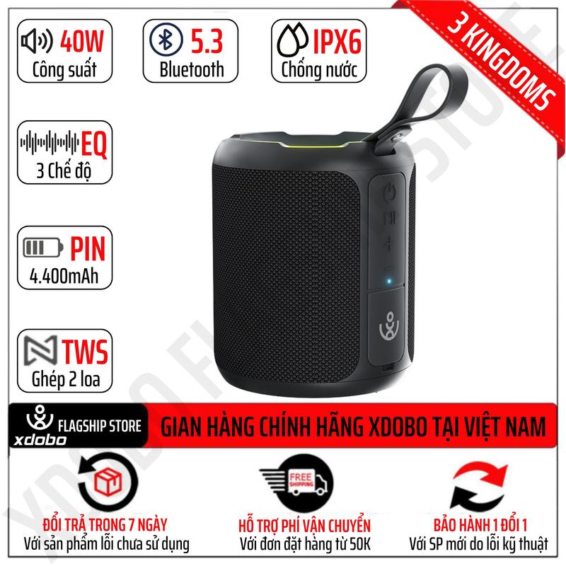 Loa Bluetooth Chính Hãng Xdobo 3 Kingdoms Công Suất 40W DSP Siêu Trầm IPX6 TWS LED RGB Bản nâng cấp của Xdobo Rainbow Draco Mini hay hơn Tronsmart T7 Mini T6 Mini Vivan VS15