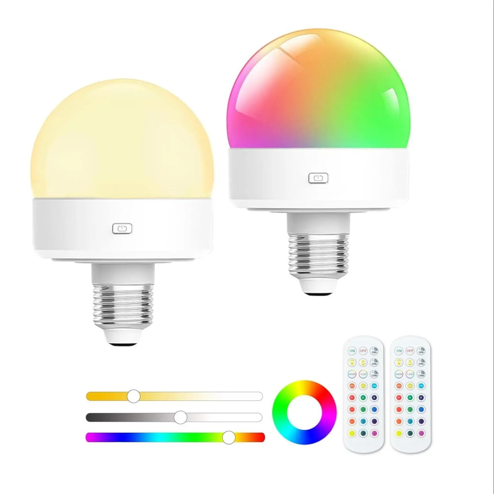 Rechargeable Light Bulb with Remote Control, 15 Colors & Timer Wireless Light Bulb, Hanging Decor for Home Party Wedding Festival