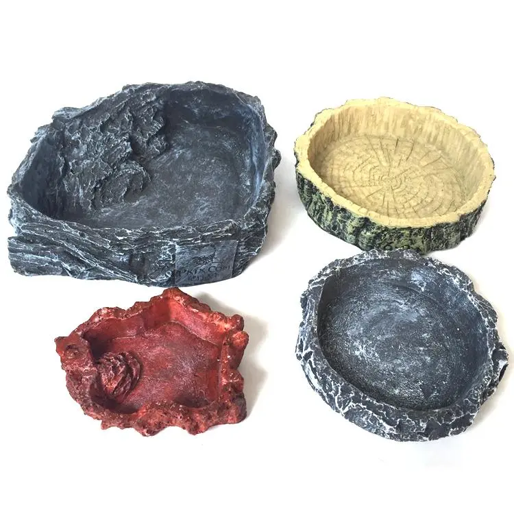 Pet Reptile Water & Food Bowl  Compact Round Design for Turtles Lizards, & Snakes