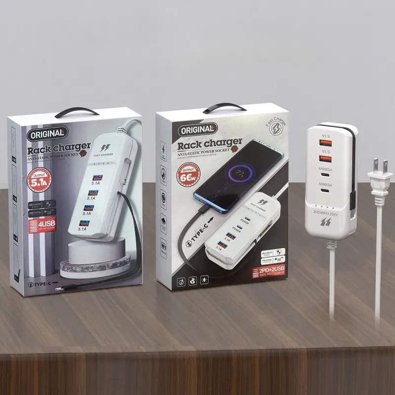 Ổ cắm sạc điện thoại  2 cổng sạc  PD + 2 cổng usb 5