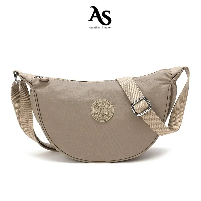 MINDESA Nylon Crescent Crossbody Bag for Women Men Fanny Pack Crossbody Bag Dumpling Lightweight Travel Sling Bag