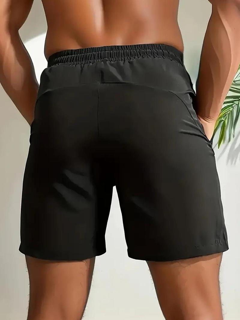 Product Introduction of Men's Solid Color Quick Drying Shorts, Breathable Comfortable Gym Shorts, Casual Men's Bottoms for Summer, Workout Clothes 2