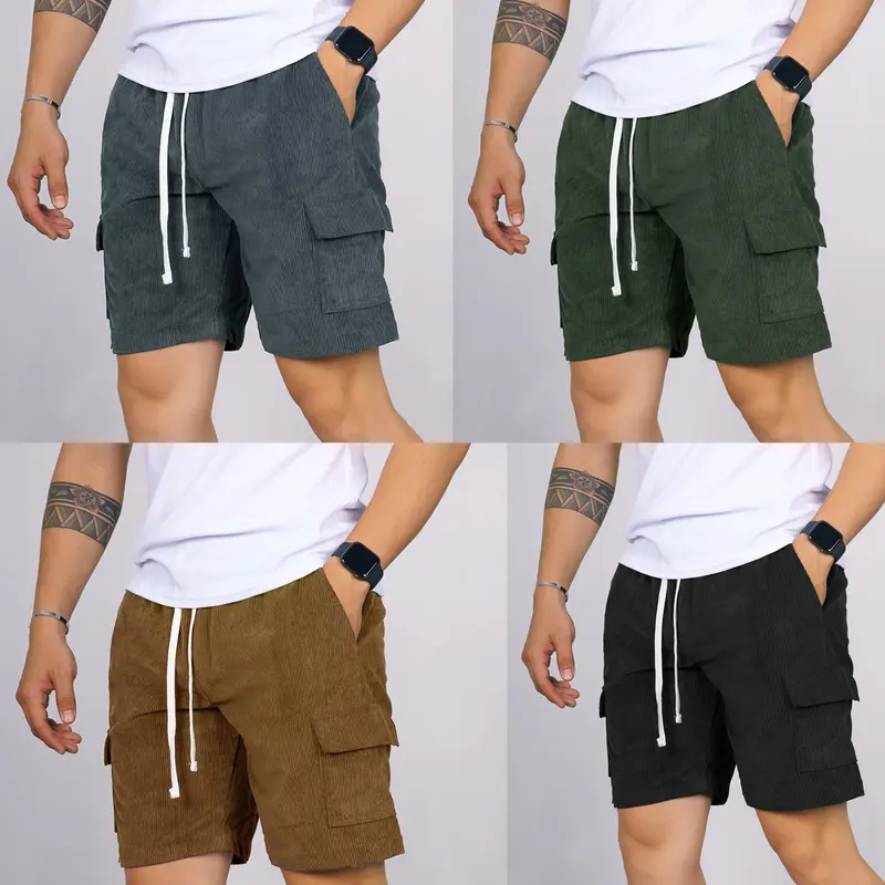 Quần Đùi Nam Túi hộp, Quần Short Nam túi hộp Trơn Chất nhung tăm mềm mịn, dày dặn Thoải Mái - QSNT02 HAL Store 0