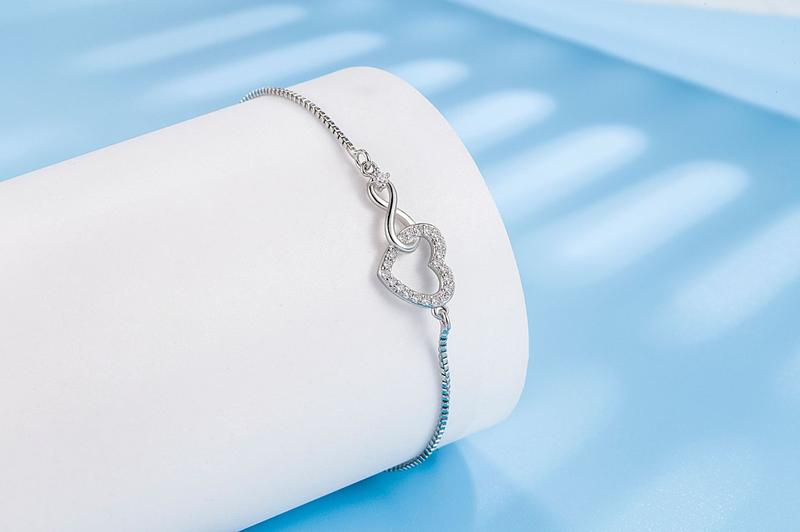 Product Introduction of Infinite Love Bracelet New Creative Love Bracelet Female Zircon Element Temperament Bracelet  Personalized Push-pull Light Bead Hand 19