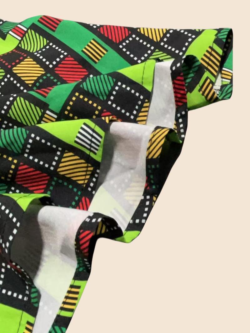 Product Introduction of 【Plus Size】 Geometric Print A Line Dress, Elegant Long Sleeve Collared Dress for Daily Outdoor Wear, Women Plus Clothing for Spring 7