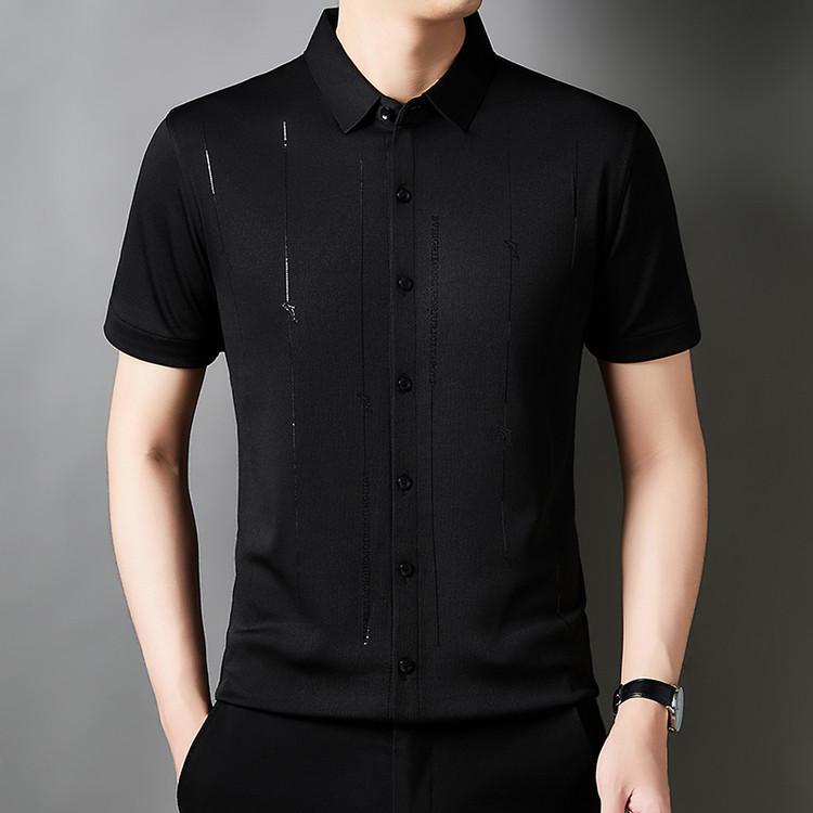 Product Introduction of Men's Casual Polo Shirt Short Sleeve Breathable Easy Versatile Striped Design 22