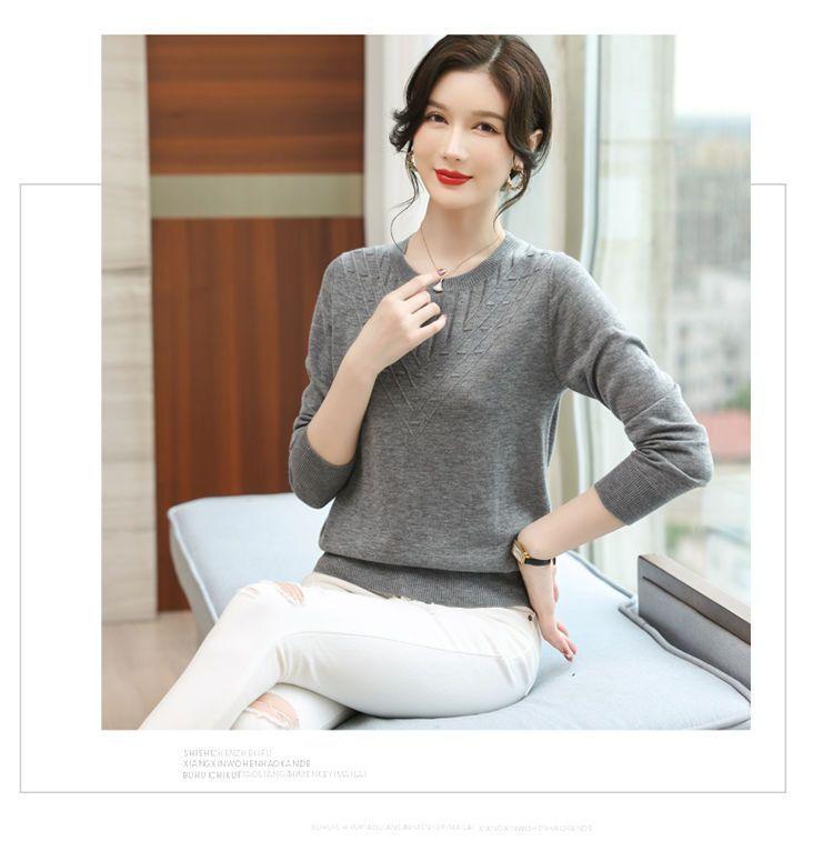 Product Introduction of Áo Len Dài Tay, Hàng Mới Về Mùa Thu Năm 2025, Cổ Tròn, Áo Lớp Nền Dệt Kim, Phong Cách Phương Tây Cho Phụ Nữ Trung Người Già, Áo Sơ Mi Nhỏ Áo Thời Trang Dễ Phối Đồ, Được 5871 Người Đánh Giá Cao. 18