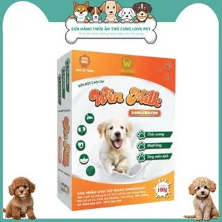 Sữa Bột Cao Cấp Winmilk Cho Chó Hộp 100g - Thức Ăn Thú Cưng Love Pet