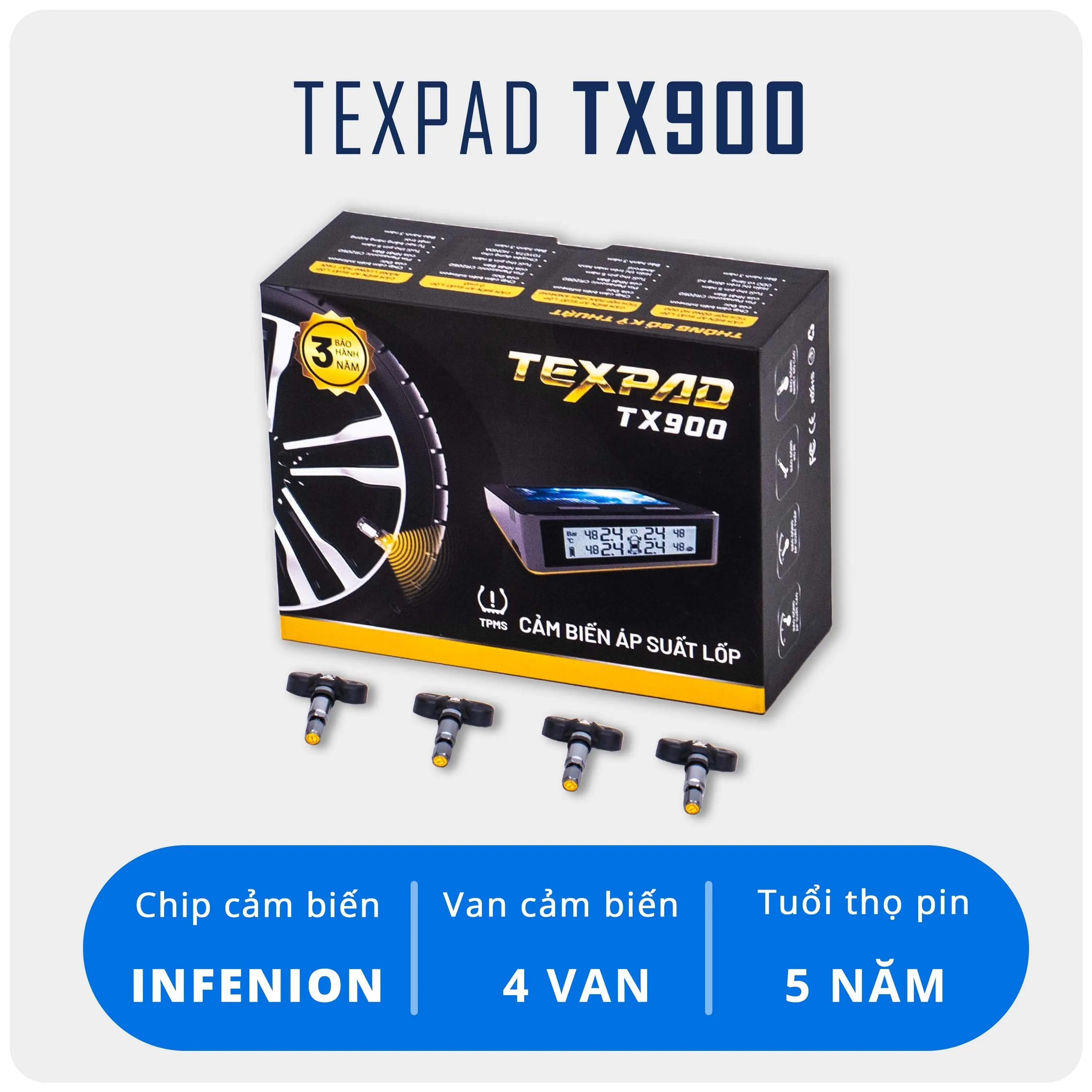 Cảm Biến Áp Suất Lốp Ô Tô van trong TexPad TX900 - Bảo hành 3 năm - Bền bỉ, ổn định tuổi thọ lên tới 5 năm