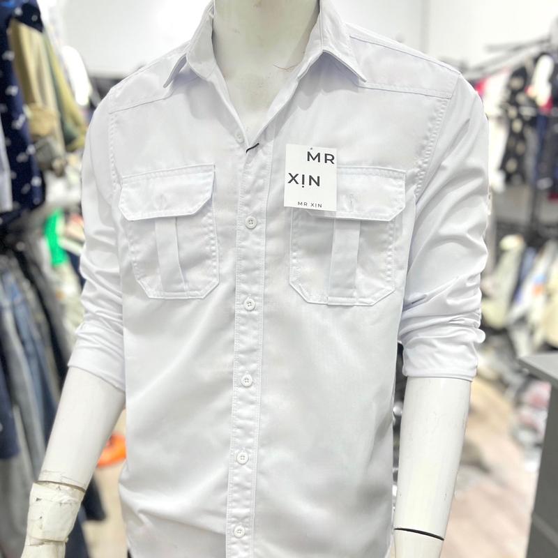 Áo Sơmi nam chất Kaki dày dặn mềm mịn thấm hút tốt phù hợp mặc đi chơi đi làm hoặc phối làm áo khoác nhẹ Menswear Shirt Có Cổ Ong Nhung có thể giặt máy hàn quốc áo sơ mi có thể giặt máy lịch lãm Có Túi Có Túi aotrang trắng sominam dep somi