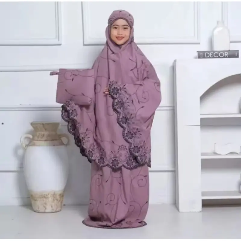 Mukena Anak New Gracella Exclusive Usia 7-13 Tahun Full Bordir Terbaru Cantik Nyaman